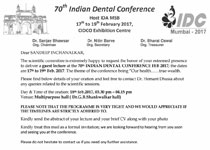 Invitation As Speaker From Indian Dental Association